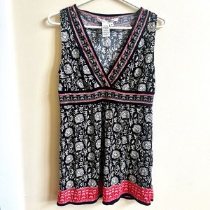 Max Studio Sleeveless V Neck Floral Boho Dress